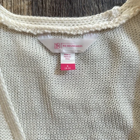 Boho White Western Style Crochet Fringe Knit Vest Junior’s Cream Size Small - Picture 5 of 10
